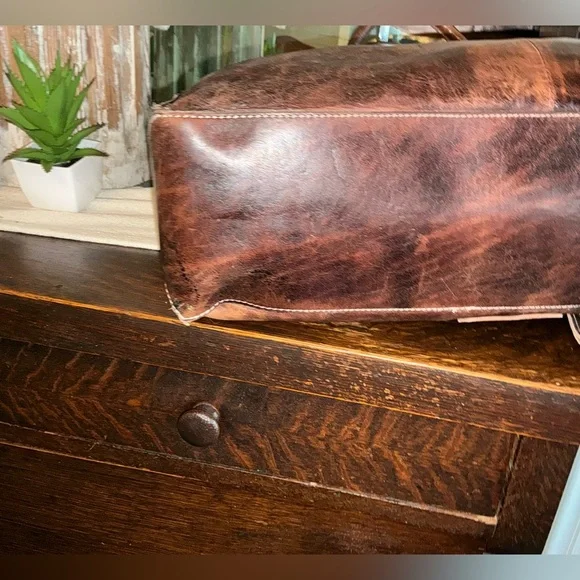 Bed Stu Leather Rockaway Shoulder Bag Crossbody Tote Teak Rustic MSRP  $345 - Picture 8 of 13